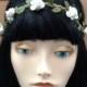 Mini white flower crown/headband for music festival /wedding accessory / stretch headband /halo/ / Coachella /hippie flower headband /
