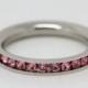 Full Eternity ring - stacking ring in white gold or titanium with stunning Pink Sapphire gemstones - engagement  - wedding band