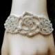 Silver Rhinestone Bracelet, Flower Bridal Bracelet, Wedding Crystal Bracelet, Wedding Jewelry