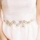Floral Gold Sash With Crystals Bridal Belt