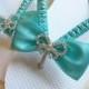 Bridal Sandals, BRIDAL Flip Flops Bridal Shoes, Aqua Flip Flops, Decorated Flip Flops, Beach Wedding Shoes, Starfish Flip Flops, Bridesmaids