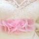 Bridal Sash Belt, Narrow Thin Ribbon Sash Wedding Dress Sash Pink Flower Bridal Sash Bridal Accessories Bridesmaid Sash Organza Flowers Sash