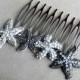 Starfish hair comb - Beach Wedding hair accessories, beach wedding comb, silver gunmetal rhinestone crystal Bridal