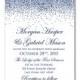 Printable Wedding Invitation - Navy Wedding - Navy Sparkles - DIY Wedding Invitations - INSTANT DOWNLOAD -  Microsoft Word