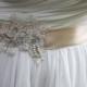 Bridal Sash, Wedding Sash in Champagne And Ivory With Lace, Crystals and Cultured Pearls, Rhinestones, Bridal Belt, Colors Choices