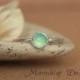 Delicate Aqua Chalcedony Promise Ring - Unique Rose Cut Bezel-Set Solitaire in Sterling - Aqua Engagement Ring - Bridesmaid Gemstone Ring