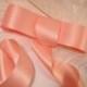Ribbon Peach - 1 1/2"  Double Face Satin - DIY Wedding Gift Wrap Favor Box Ribbon - Hair Bouquet Ribbon - Supplies - 5 Yards