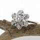 Vintage Engagement Ring Snowflake Cluster Ring 