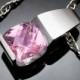 silver necklace - pink topaz - wedding necklace - eco-friendly - Argentium silver - gemstone jewelry - 3431