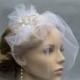Birdcage veil, Wedding hair accessories, Wedding Bridal Blusher Veil ,  Wedding Head Piece, birdcage Tulle Veil with crystal embellishment