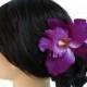 Silk Orchid Flower Hair Claw Bridal Wedding