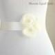 Ivory Bridal Sash, Ivory Wedding Sash, Ivory Wedding Belt - Ivory Chiffon Flowers