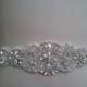 SAMPLE SALE - Wedding Belt, Bridal Belt, Sash Belt, Crystal Rhinestone & Off White Pearls  - Style B200099L