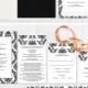 Black and white damask- pocket fold wedding- invitation set templates-Printable pocketfold wedding invite templates