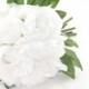 White Peony Bouquet - Artificial Flower Bouquet, Artificial Flower, Wedding Bouquet, Bridesmaid Bouquet, Clutch Bouquet
