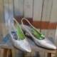 Vintage Silver Metallic Shoes 60s Martini Party Heels 1960s slingback pointy toes 7 vintage wedding