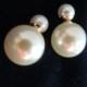 Double Pearl Earrings, Bridal Pearl Earrings,tribal earrings,Double Side Shining Pearl,Oversize Pearl Earrings,Bridesmaid Gift