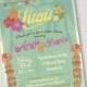tiki luau Hawaiian party invitation - hawaiian luau couples wedding shower