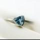 Sky Blue Topaz Trillion Gemstone Ring - Sterling Silver, 14k Yellow or Rose Gold, 14k Palladium White Gold - Engagement Promise Ring