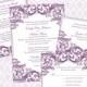 DIY Wedding Invitation Template Set (5x7 invitation & enclosure cards) 