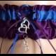 Purple (Plum) and Royal Blue Wedding Garter, Bridal Garter, Keepsake Garter, Prom Garter, Wedding Garter Belt