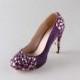 2014 purple prom shoes, bling wedding shoes,crystal prom shoes, Custom any color shoes in handmade