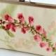 Cream Floral silk lined floral clutch, Bag Noir, Bridesmaid clutch, Weddings bride formal clutch purse