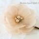 Champagne Bridal Flower Hair Clip, Champagne Wedding Hair Accessory, Champagne Bobby Pin