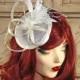 Ivory Fascinator Hat - Cream Kentucky Derby Hat - Tea Party Hat Wedding Fascinator - Bridal Hat - Mini Hat