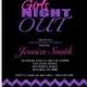 Purple Bachelorette Party Invitation Girls Night Out Invite Last Fling Pink Purple Black Glitter Glam Sparkle Chevron Printable Invite 25
