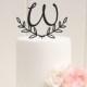 Personalized 6" Monogram Wedding Cake Topper with Leaf Design