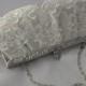 Lace Bridal Clutch - Ivory Satin and Lace Bridal Handbag - Wedding Clutch Bag - Sequin and Pearl Bridal Clutch - Ivory Bridal Clutch Formal
