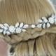 Wedding Headpiece Bridal Hair Accessory Headband with Swarovski Crystal Leaf Hair Vine LAYNE