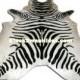 Off-white Zebra Cowhide Rug - Brazilian Hair on Cow Leather Rug - By BlackSwanHides