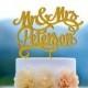 Wedding Cake Topper Monogram Mr and Mrs cake Topper Design Personalized with YOUR Last Name 045