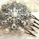 Vintage style hair comb,  bridal hair comb, fascinator, wedding hair comb, hair clip, antique silver filigree, Swarovski crystals and pearls