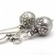 Silver Gray Pearl Earrings Swarovski Crystal Gray Pearls Wedding Jewelry, Bridesmaid Earrings, Bridal Gift,Antiqued Silvertone Earrings
