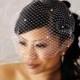 15 inch Bandeau Birdcage Veil with Pearls (READY TO SHIP)