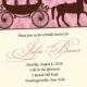 HORSE & CARRIAGE DAMASK Bridal Shower Party Event Printable Invitation