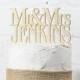 Rustic Wedding Cake Topper or Sign Mr and Mrs Topper Custom Personalized with YOUR Last Name Paintable Stainable Wood
