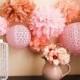 5 Tissue Paper Pom Pom,wedding reception decorations,ceremony decorations,DIY,birthday,wedding party