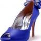 Custom Made Wedding Heels, Blue Wedding Heels with Back Bow, Blue Wedding Shoes, Blue Bridal Shoes