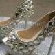 bridal shoes sliver crystals heels wedding bling heels bridal Platform heels custom size /color, Clean diamond white crystal heels Wedding