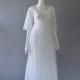 Vintage Peignoir Set - !960s White Sheer Nylon Robe and Nightgown - Bridal Lingerie