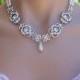 Crystal Bridal Necklace, Vintage Wedding Jewelry, Bridal Pearl and Crystal Necklace, LONDON 2