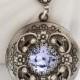 Purple Amethyst  Glass Bead  silver locket,jewelry gift,Silver Locket,Locket,Silver Chain,Locket Necklace,Wedding Necklace