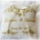 Personalized Ring bearer pillow , Linen personalized ring pillow , wedding ring pillow, Custom embroidered ring bearer pillow (R10)
