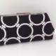 Black and White Circle Link Clutch with Silver Tone  Frame, Clutch Purse, Bridesmaid, Wedding, Bridal Party, Special Ocassion, Accessory
