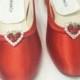 Wedding Red Shoes flower girls crystals hearts