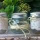 Rustic Sand Ceremony Set: Glass Mason Jars Decorated With Burlap Lace and Jute. Farmhouse Wedding Decor, Cottage Decor